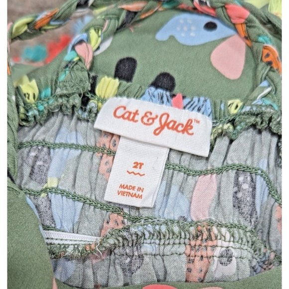 Girls CAT & JACK Butterfly Summer Sun Dress Size 2T Multicolor Boho Maxi Tassels - Picture 4 of 5